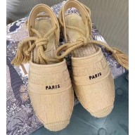 Dior Granville Oblique Embroidered Cotton Lace-up Espadrilles Sandals Nude 2020