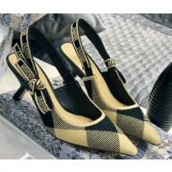 Dior Heel 6.5cm J'Adior Slingback Pumps Check Black/Beige 2020