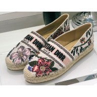 Dior Granville Espadrilles Multicolor Cotton with Rosa Mutabilis Embroidery 2020
