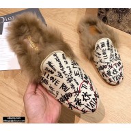 Dior Shearling Fur Slippers 08 2020