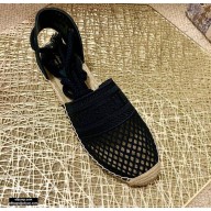 Dior Mesh Embroidery Granville Espadrilles Sandals with Laces Black 2020