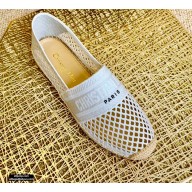 Dior Mesh Embroidery Granville Espadrilles White 2020