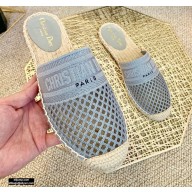 Dior Mesh Embroidery Granville Espadrilles Mules Gray 2020
