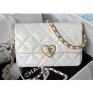 Chanel Medium Flap Bag in Lambskin AS3986 White 2023