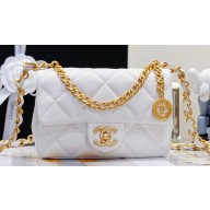 Chanel Lambskin Small Flap Bag AS4012 White 2023