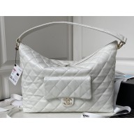 Chanel Calfskin Maxi Hobo Bag AS4339 White 2023