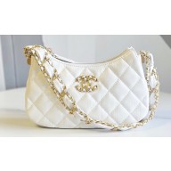 Chanel Calfskin Mini Hobo Bag AP3647 White 2023