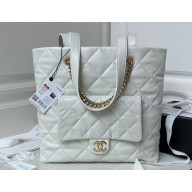 Chanel Calfskin Shopping Tote Bag AS4359 White 2023