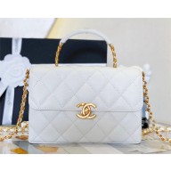 chanel Grained Calfskin mini top handle bag white AS3982 2023