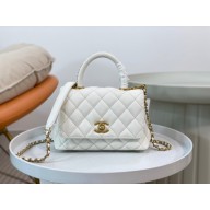 Chanel small calfskin Top Handle bag A92991 white 2023