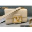 Valentino Stud Sign Grainy Calfskin Shoulder Bag White 2021