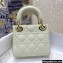 Lady Dior Mini Bag in Patent Cannage Calfskin White 2021
