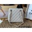 Chanel Caviar Leather Mini Shopping Tote Bag AS3176 White 2022