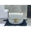 Celine Mini besace triomphe Bag in SHINY CALFSKIN White