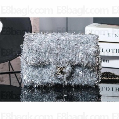 CHANEL Fringed Sequins & Silver-Tone Metal FLAP BAG SILVER AS4561 2025