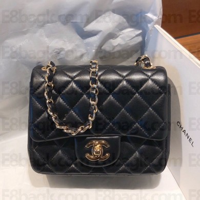  Chanel Lambskin Classic Flap bag in black A01115 with gold hardware(original quality)