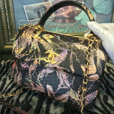 Chanel multicolor Python Trendy CC Small Flap Top Handle Bag A92236/A92723
