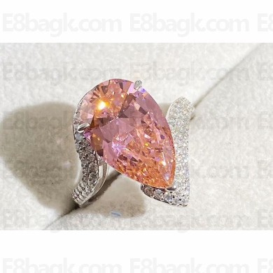 Cubic Zirconia Padparadscha Pink Sapphire Ring 02