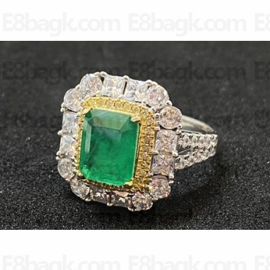 Cubic Zirconia Emerald Ring