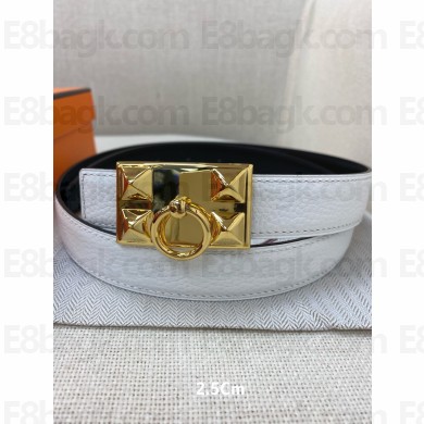  Hermes Calfskin belt  in white  Hy009