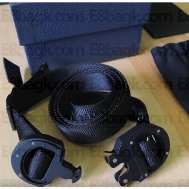 dior 2.5cm nylon belt black