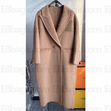 loewe coat in wool and cashmere tan 2023