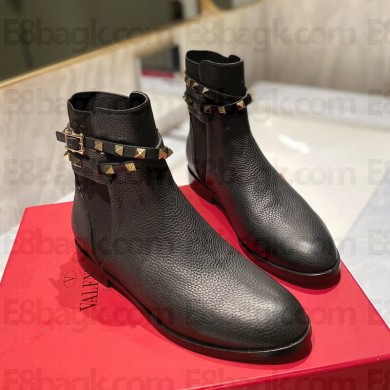 Valentino Lychee grain cowhide boots in black  Vs020