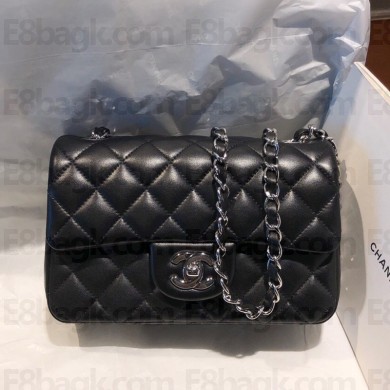 Chanel Lambskin Classic Flap bag in black  A01116 with silver hardware(original quality)