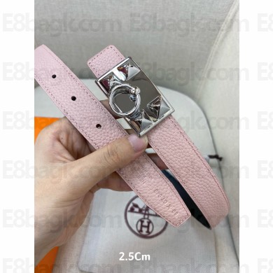  Hermes Calfskin belt  in pink   Hy012