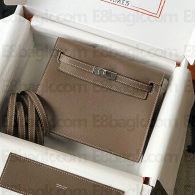 Hermes Evercolor Kelly Danse Shoulder bag in Elephant Grey  Hb112