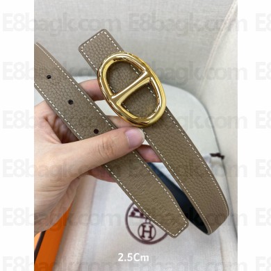 Hermes Calfskin belt  in grey  Hy008