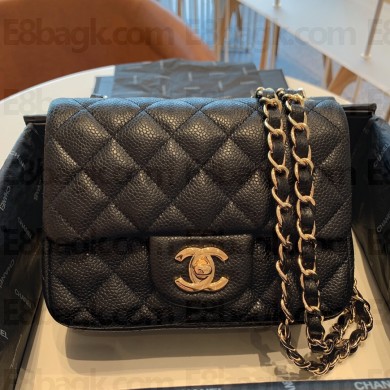 Chanel Caviar grained calfskin Classic Flap bag in black WITH GOLD HARDWARE A01115(ORIGINAL QUALITY)