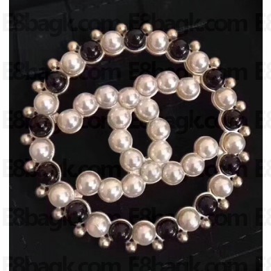 Chanel Brooch 68 Silver/Black 2018