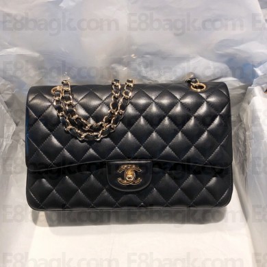 Chanel Lambskin Classic Flap bag in black A01112 with gold hardware(original quality)