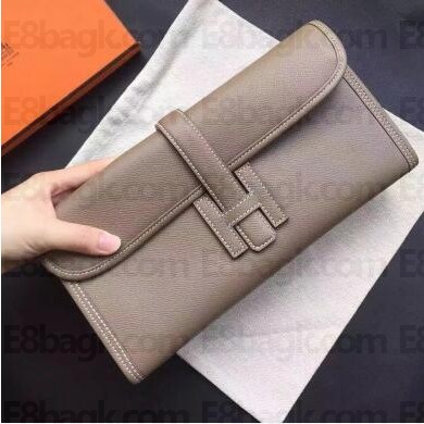 Hermers Jige Elan 29 Original Epsom Leather Clutch Bag Etoupe