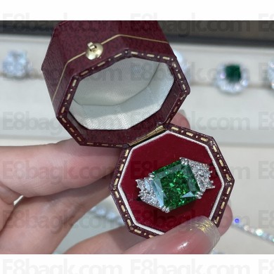 Cubic Zirconia Vanadium Emerald Ring