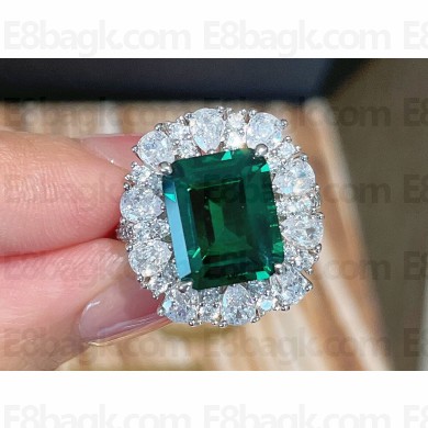 Cubic Zirconia Emerald Ring 49