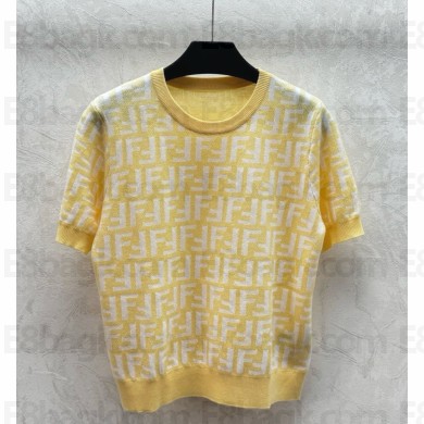 FENDI Cotton jersey t-shirt  yellow 2025