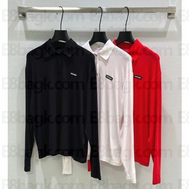 MIU MIU Cotton piqué polo shirt  MJL019 2025