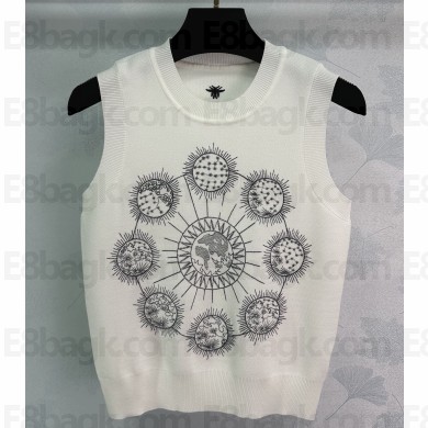 Dior Knitted embroid Tank Top white 02 2025