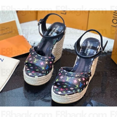 louis vuitton 1AGYX0 LV x TM Helios Wedge Sandal black Monogram coated canvas 2025