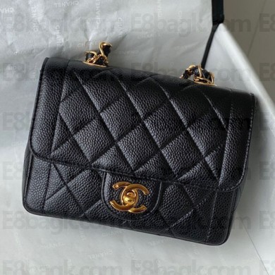 Chanel Calfskin Golden Chain Hand Bag in Black AS2309 2021