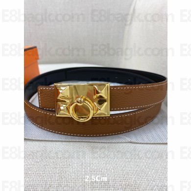 Hermes Calfskin belt  in brown  Hy011