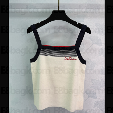 Valentino WOOL TOP with Chez Valentino Embroidery BIRCH/NAVY 2025