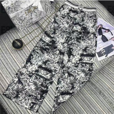 Dior pants with Animal print white / blcak 2025
