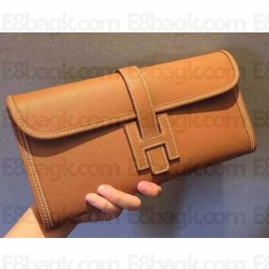 Hermers Jige Elan 29 Original Epsom Leather Clutch Bag Brown
