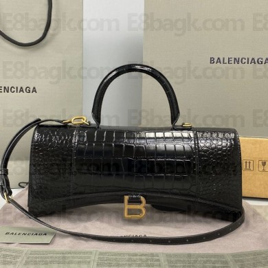 Balenciaga Cowhide Hourglass Bag in Black Bb065