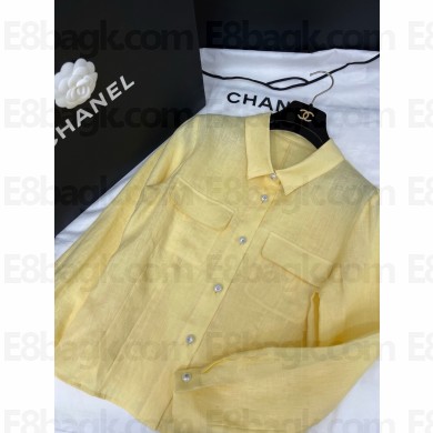 Chanel linen shirt yellow 2025
