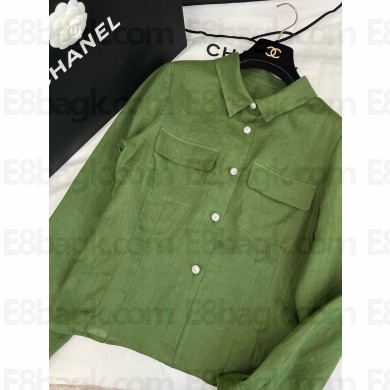 Chanel linen shirt green 2025