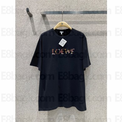 LOEWE black Relaxed fit T-shirt in cotton 2025